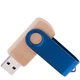 Флешка деревянная на 16 Гб Twist Wood Color USB 2.0, светло-бежевая / синяя - фото № 2
