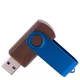 Флешка деревянная на 16 Гб Twist Wood Color USB 2.0, темно-коричневая / синяя - фото № 2