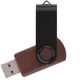 Флешка деревянная на 16 Гб Twist Wood Color USB 3.0, темно-коричневая / черная - фото № 1