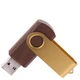 Флешка деревянная на 16 Гб Twist Wood Color USB 3.0, темно-коричневая / золотистая - фото № 2