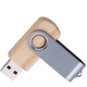 Флешка деревянная на 16 Гб Twist Wood USB 3.0, светло-бежевая / серебристая - фото № 2