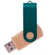 Флешка деревянная на 32 Гб Twist Wood Color USB 2.0, светло-бежевая / зеленая - фото № 1