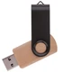Флешка деревянная на 32 Гб Twist Wood Color USB 3.0, светло-бежевая / черная - фото № 1