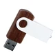 Флешка деревянная на 32 Гб Twist Wood Color USB 3.0, темно-коричневая / белая - фото № 2