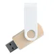 Флешка деревянная на 4 Гб Twist Wood Color USB 2.0, светло-бежевая / белая - фото № 1