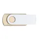 Флешка деревянная на 4 Гб Twist Wood Color USB 2.0, светло-бежевая / белая - фото № 3