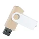 Флешка деревянная на 4 Гб Twist Wood Color USB 2.0, светло-бежевая / белая - фото № 2