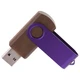 Флешка деревянная на 4 Гб Twist Wood Color USB 2.0, темно-коричневая / фиолетовая - фото № 2
