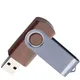 Флешка деревянная на 4 Гб Twist Wood USB 2.0, темно-коричневая / серебристая - фото № 2
