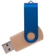 Флешка деревянная на 64 Гб Twist Wood Color USB 2.0, светло-бежевая / синяя - фото № 1