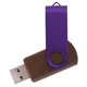 Флешка деревянная на 64 Гб Twist Wood Color USB 2.0, темно-коричневая / фиолетовая - фото № 1