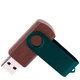 Флешка деревянная на 64 Гб Twist Wood Color USB 2.0, темно-коричневая / зеленая - фото № 2