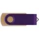 Флешка деревянная на 8 Гб Twist Wood Color USB 2.0, светло-бежевая / фиолетовая - фото № 3