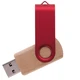 Флешка деревянная на 8 Гб Twist Wood Color USB 2.0, светло-бежевая / красная - фото № 2