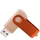 Флешка деревянная на 8 Гб Twist Wood Color USB 2.0, светло-бежевая / оранжевая - фото № 2