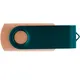 Флешка деревянная на 8 Гб Twist Wood Color USB 2.0, светло-бежевая / зеленая - фото № 3