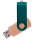 Флешка деревянная на 8 Гб Twist Wood Color USB 2.0, светло-бежевая / зеленая - фото № 1