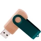 Флешка деревянная на 8 Гб Twist Wood Color USB 2.0, светло-бежевая / зеленая - фото № 2