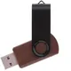 Флешка деревянная на 8 Гб Twist Wood Color USB 2.0, темно-коричневая / черная - фото № 1