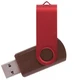 Флешка деревянная на 8 Гб Twist Wood Color USB 2.0, темно-коричневая / красная - фото № 1