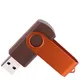 Флешка деревянная на 8 Гб Twist Wood Color USB 2.0, темно-коричневая / оранжевая - фото № 2