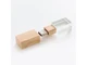Флешка деревянная USB 2.0 на 64 Гб с кристаллом, крафт / прозрачная - фото № 2