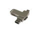 Флешка металлическая на 32 Гб с поворотным механизмом и разъемом Type-C, USB 3.0, серебряная - фото № 1