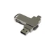 Флешка металлическая на 32 Гб с поворотным механизмом и разъемом Type-C, USB 3.0, серебристая - фото № 1