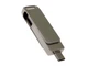Флешка металлическая на 64 Гб с поворотным механизмом и разъемом Type-C, USB 3.0, серебряная - фото № 2