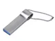 Флешка металлическая USB 2.0 с мини чипом и боковым отверстием для цепочки на 128 Гб, серебристая - фото № 3