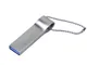 Флешка металлическая USB 2.0 с мини чипом и боковым отверстием для цепочки на 4 Гб, серебристая - фото № 3
