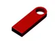 Флешка металлическая USB 2.0 с мини чипом и круглым отверстием на 128 Гб, красная - фото № 1