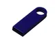 Флешка металлическая USB 2.0 с мини чипом и круглым отверстием на 32 Гб, синяя - фото № 1