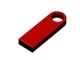 Флешка металлическая USB 2.0 с мини чипом и круглым отверстием на 4 Гб, красная - фото № 1