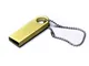 Флешка металлическая USB 2.0 с мини чипом и круглым отверстием на 4 Гб, золотистая - фото № 3