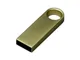 Флешка металлическая USB 2.0 с мини чипом и круглым отверстием на 4 Гб, золотистая - фото № 1