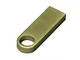 Флешка металлическая USB 2.0 с мини чипом и круглым отверстием на 4 Гб, золотистая - фото № 2