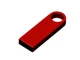 Флешка металлическая USB 2.0 с мини чипом и круглым отверстием на 8 Гб, красная - фото № 1