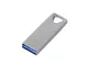 Флешка металлическая USB 2.0 с мини чипом и отверстием для цепочки на 128 Гб, серебристая - фото № 1
