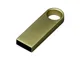 Флешка металлическая USB 3.0 с мини чипом и круглым отверстием на 64 Гб, золотистая - фото № 1