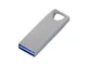 Флешка металлическая USB 3.0 с мини чипом и отверстием для цепочки на 128 Гб, серебристая - фото № 1