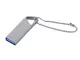 Флешка металлическая USB 3.0 с мини чипом и треугольным отверстием для цепочки на 128 Гб, серебристая - фото № 3