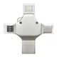 Флешка металлическая на 64 Гб Xenon 4 в 1 USB 3.0, серебристая - фото № 5