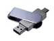 Флешка металлическая с дополнительным разъемом Micro USB на 32 Гб, серебристая - фото № 1
