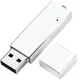 Флешка металлическая с цепочкой на 4 Гб Briks USB 2.0, серебристая - фото № 2