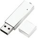 Флешка металлическая с цепочкой на 4 Гб Briks USB 2.0, серебристая - фото № 2