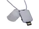 Флешка металлическая USB 2.0 на 128 Гб в виде армейского жетона, серебристая - фото № 3