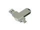 Флешка металлическая USB 3.0 на 128 Гб для айфона 3 в 1, серебристая - фото № 1