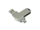 Флешка металлическая USB 3.0 на 64 Гб для айфона 3 в 1, серебристая - фото № 1