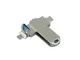 Флешка металлическая USB 3.0 на 64 Гб для айфона 3 в 1, серебристая - фото № 2
